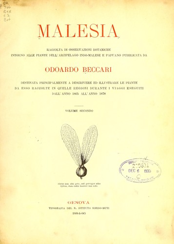 Cover for Malesia