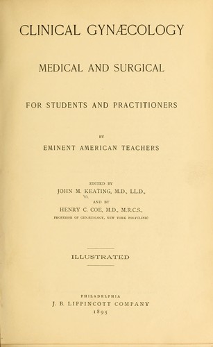 Cover for Clinical gynœcology, medical and surgical