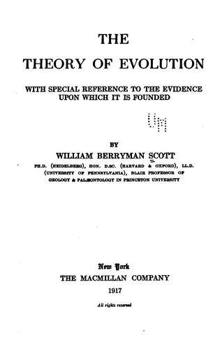 Cover for The theory of evolution