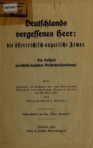 Cover for Deutschlands vergessenes Heer