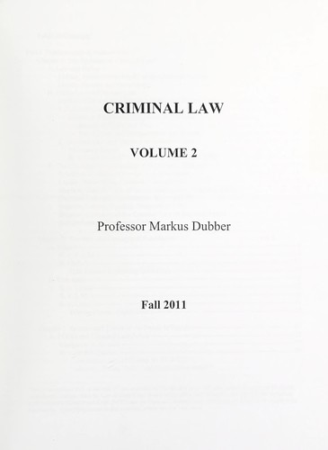 Cover for Criminal law