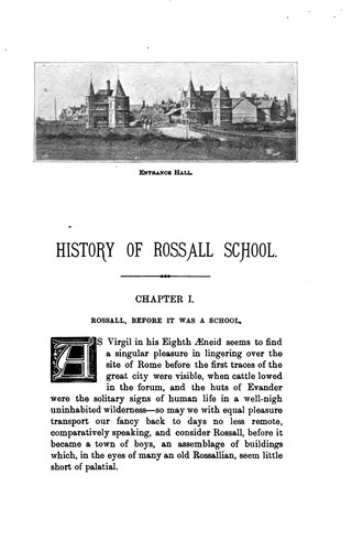 Cover for The History of Rossall School
