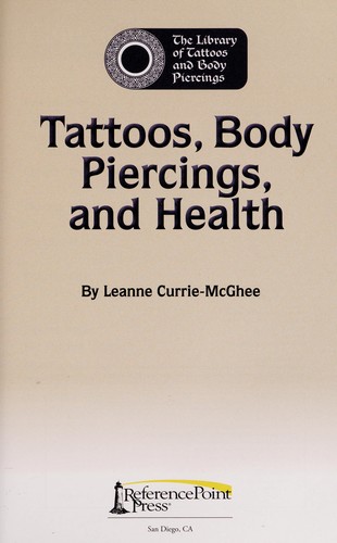 Cover for Tattoos, body piercings, and health