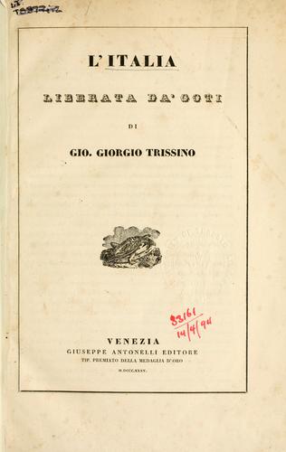 Cover for L' Italia liberata da' Goti.