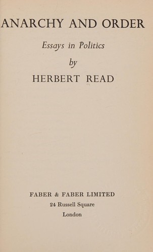 Cover for Anarchy and Order