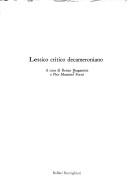 Cover for Lessico critico decameroniano