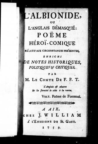 Cover for L'Albionide ou L'Anglais démasqué
