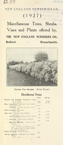 Cover for Miscellaneous trees, shrubs, vines and plants