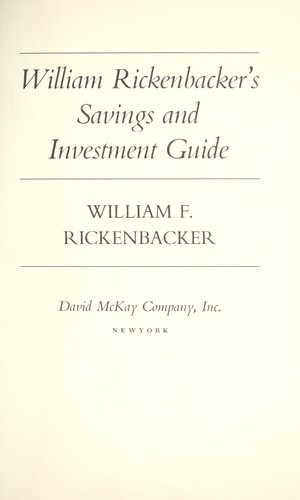 Cover for William Rickenbacker's Savings and investment guide