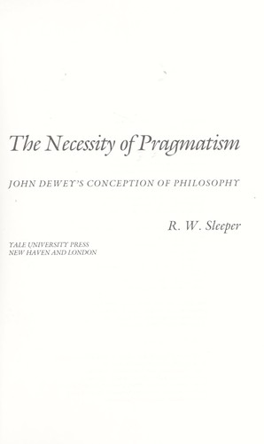 Cover for The necessity of pragmatism