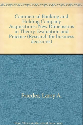 Cover for Commercial banking and holding company acquisitions