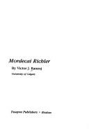 Cover for Mordecai Richler