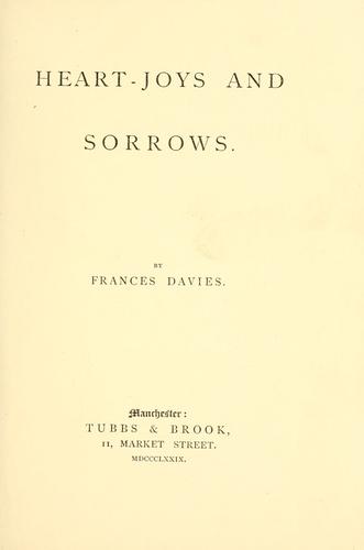 Cover for Heart-joys and sorrows