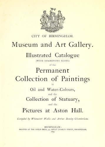 Cover for Illustrated catalogue (with descriptive notes) of the permanent collection of paintings in oil and water-colours