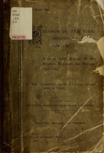Cover for Extracts from the records of the Kirk-Session of Elgin, 1584-1779