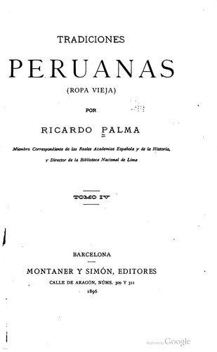 Cover for Tradiciones peruanas