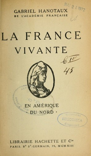Cover for La France vivante en Amérique du Nord.