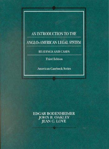 Cover for An introduction to the Anglo-American legal system