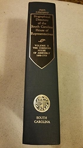 Cover for Biographical directory of the South Carolina House of Representatives.