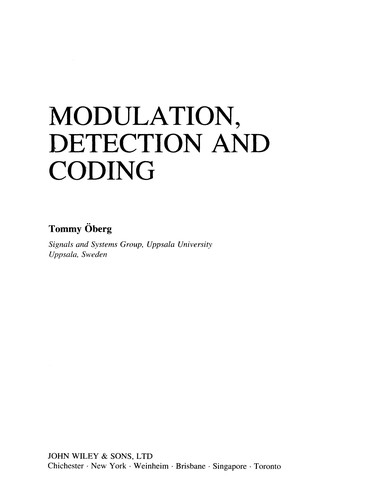 Cover for Modulation, detection, and coding