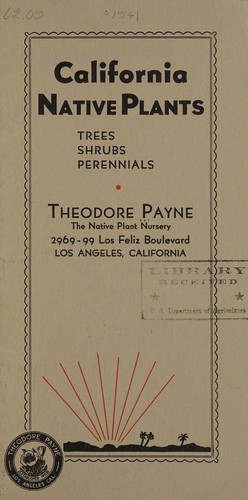 Cover for California native plants, trees, shrubs, perennials