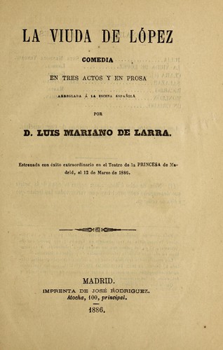 Cover for La viuda de López