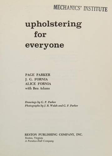Cover for Upholstering for everyone