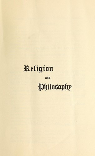 Cover for Religion and philosophy
