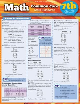 Cover for Math Common Core State Standards 7th Grade