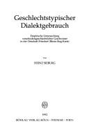 Cover for Geschlechtstypischer Dialektgebrauch