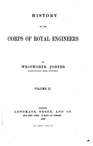 Cover for History of the Corps of Royal Engineers