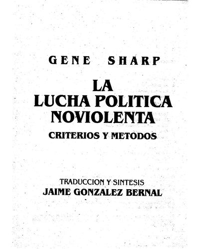Cover for La lucha politica noviolenta