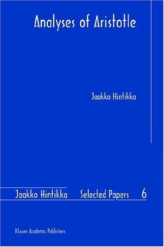 Cover for Analyses of Aristotle (Jaakko Hintikka Selected Papers)