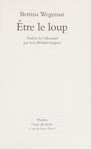 Cover for Être le loup