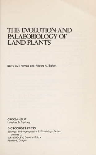 Cover for The evolution and palaeobiology of land plants