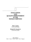Cover for Evaluation and quality improvement in the human services