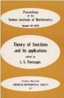 Cover for Theory of Functions and Its Applications - 1975 (Proceedings of the Steklov Institute of Mathematics , Vol 134)