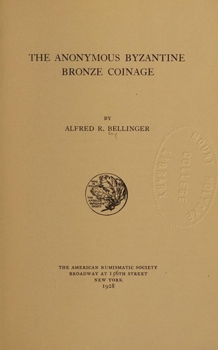 Cover for The anonymous Byzantine bronze coinage