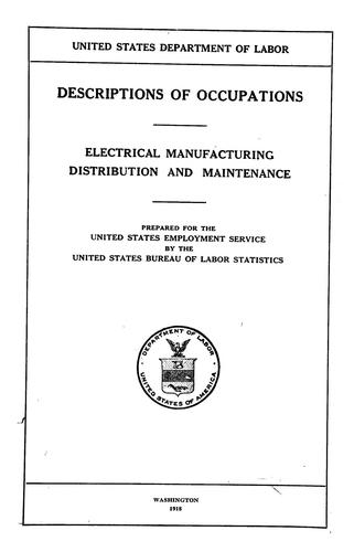 Cover for Descriptions of occupations
