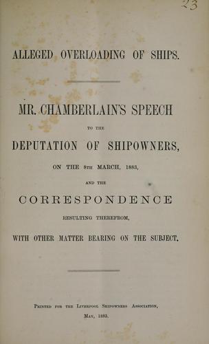 Cover for Alleged overloading of ships