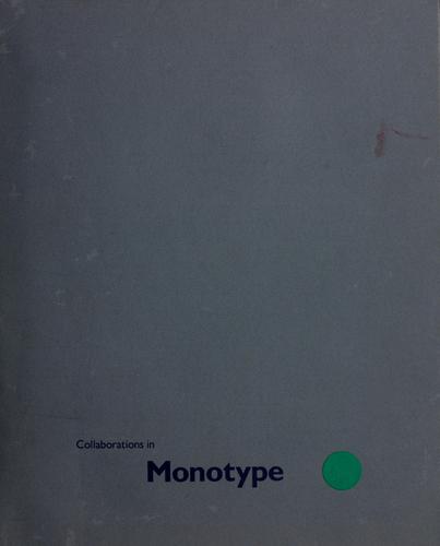 Cover for Collaborations in monotype