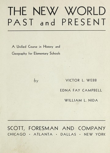 Cover for The new world past and present