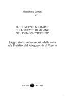 Cover for Il " governo militare" dello stato di Milano nel primo Settecento