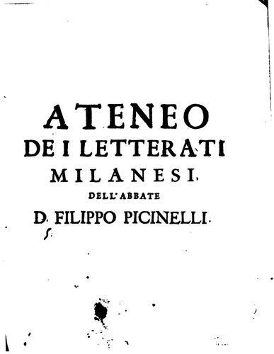 Cover for Ateneo dei letterati milanesi