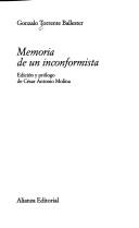 Cover for Memoria de un inconformista
