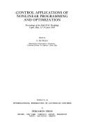 Cover for Control applications of nonlinear programming and optimization