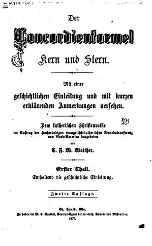 Cover for Der Concordienformel kern und stern.