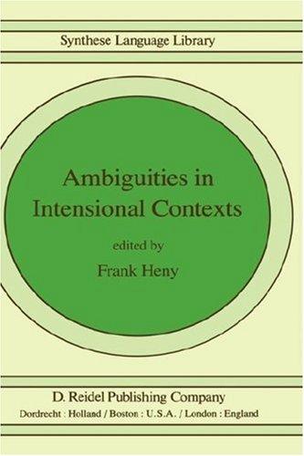 Cover for Ambiguities in intensional contexts
