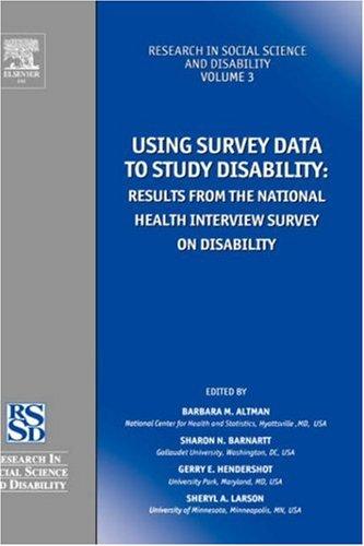 Cover for Using survey data to study disability