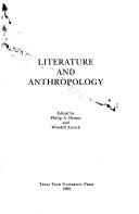 Cover for Literature and anthropology